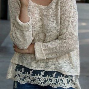 LA Hearts Lace Hem Sweater (NWT)